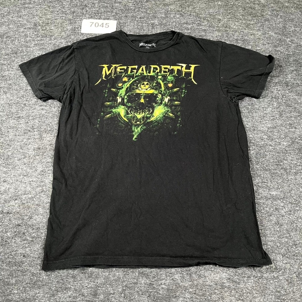 Megadeth T Shirt Mens Medium Black Cotton‎ Skull Graphic Print Rock Band Merch